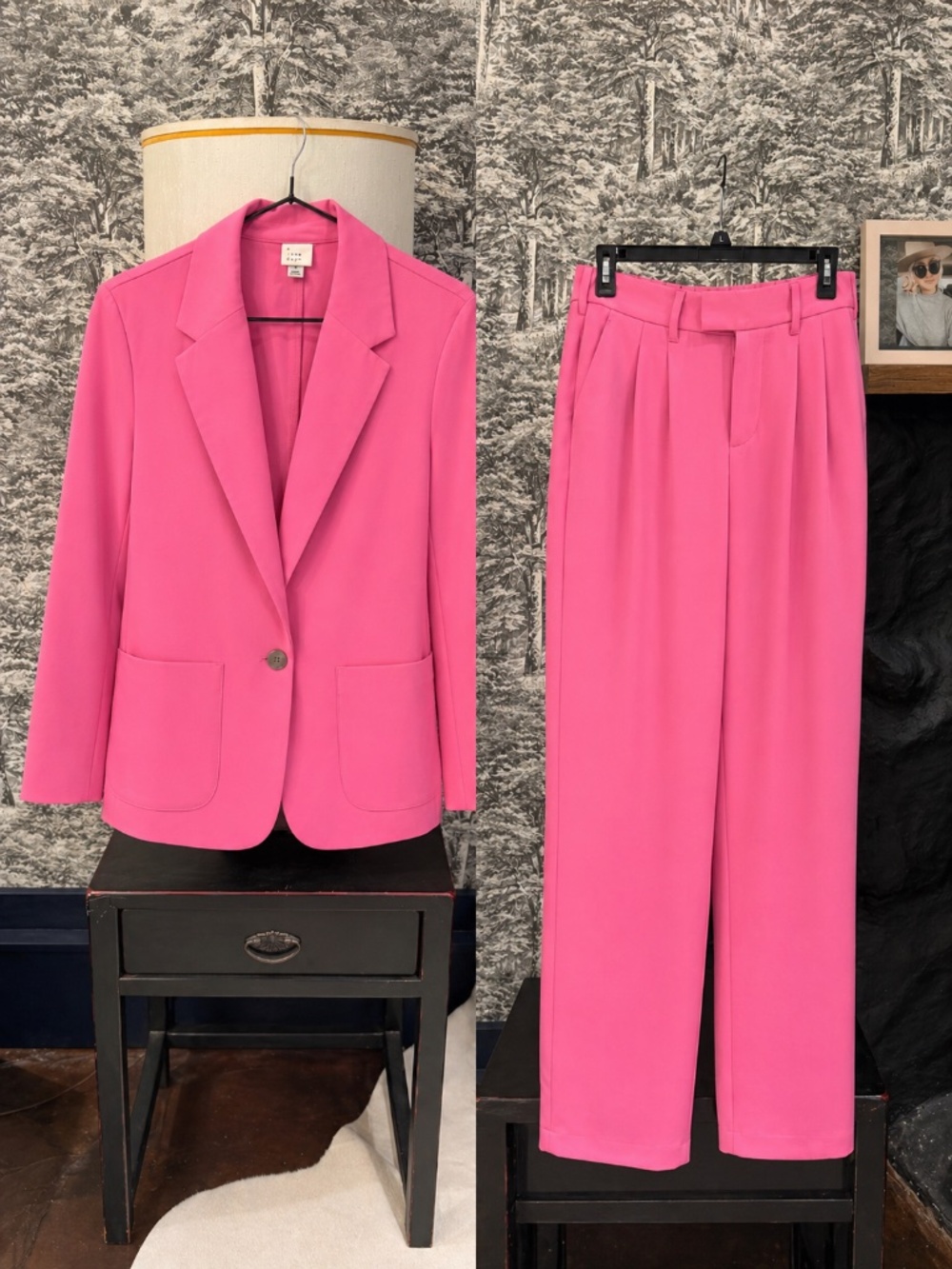 💖 Bright Pink Blazer + Trouser Set | A New Day | Size M / 6